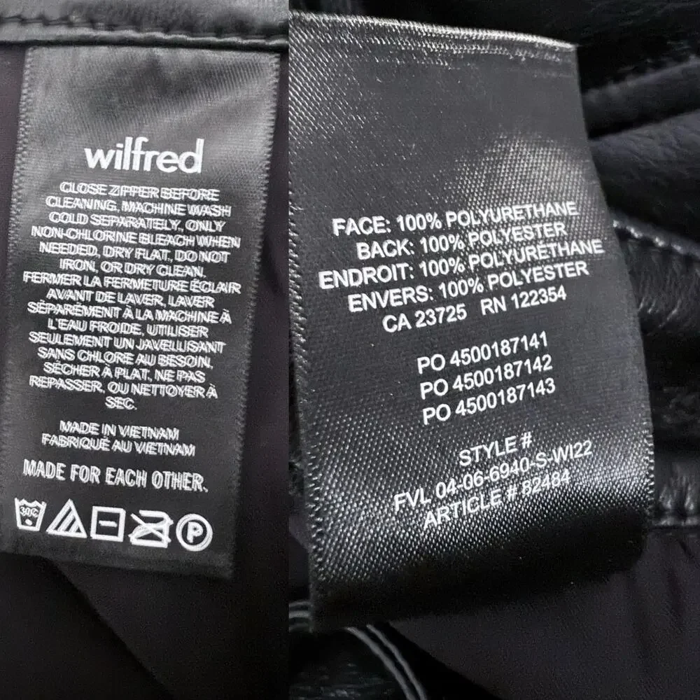 NWT Aritzia Wilfred The Melina Faux Leather Pants Vegan Black Size 2 - Picture 6 of 8